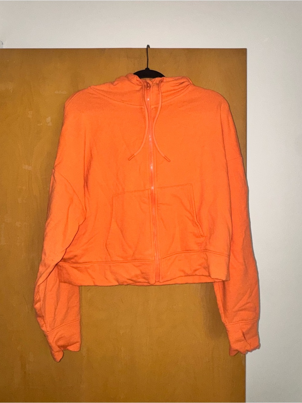 all in motion Orange Zip-Up Hooded Teddy Jacket for Women